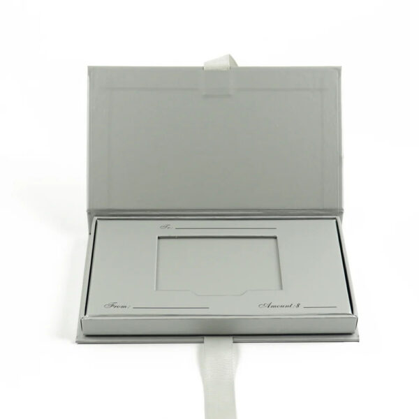 Book-Style Custom Membership Card Box Packaging with Ribbon Book-Style Custom Membership Card Box Packaging with Ribbon