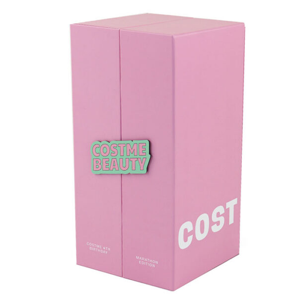 Double-Door Cosmetic Gift Set Box with Round Display Insert Double-Door Cosmetic Gift Set Box with Round Display Insert