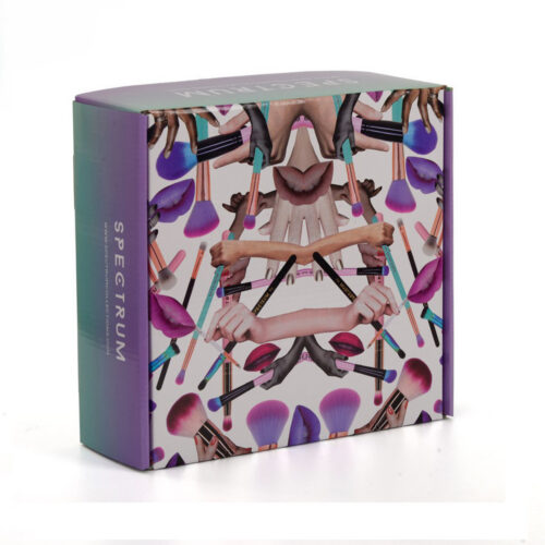 Printed Makeup Brush Mailer Box with Gradient Tuck Flap