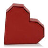 Textured Red Heart-Shaped Rigid Box with Gold Foil Logo