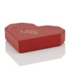 Textured Red Heart-Shaped Rigid Box with Gold Foil Logo